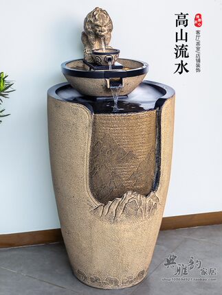 新中式仿古复古家居饰品客栈民宿会所假山流水摆件高山流水景摆设