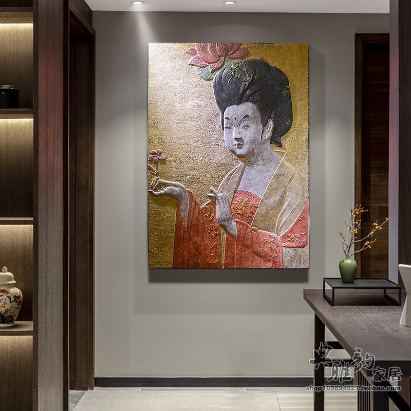 沙发背景墙中式风树脂无框壁画