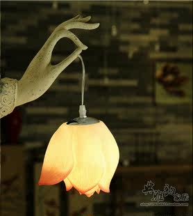 工程样板间灯饰新中式荷花莲花透光佛手树脂壁灯拂尘（左右手款）