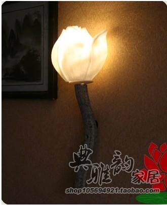 包邮荷花灯具 中式卧室创意灯 走廊过道玄关灯 壁灯-清尘（小）