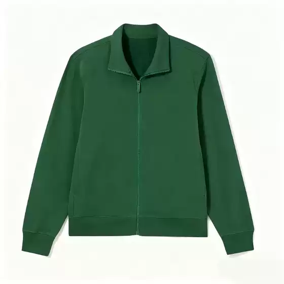 Zip-Up Stand Collar Sweatshirt 494153 E