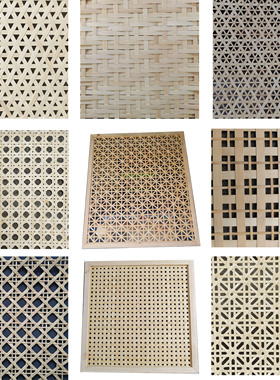 餐厅酒店天花板吊顶镂空装饰板材隔断屏风井字竹编网婚庆装修竹席