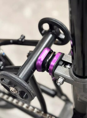 HH新款适用brompton小布折叠自行车配件改装DT双色后叉弹簧避震器