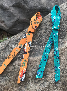 韩国原装进口女童手工制碎花丝带弹簧夹 条条丝绸一字夹亲子发卡