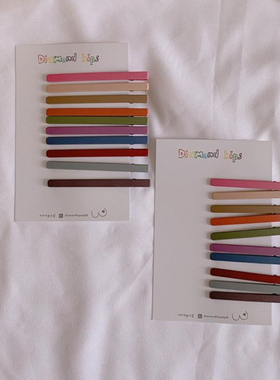 韩国原装进口女童一字夹简约弧形ins网红细长鸭嘴夹大小号10个装