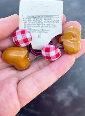 韩国原装进口女童可爱百搭甜美洋气纽扣花朵头绳发圈小球爱心皮筋