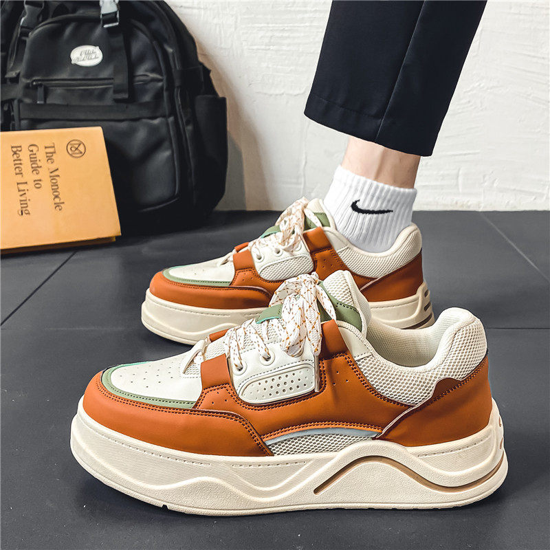 网红爆款男鞋春季2025新款低帮运动板鞋中学生小众潮牌面包鞋厚底,流行男鞋,休闲板鞋,淘宝优惠券,粉丝福利购,淘宝优惠卷