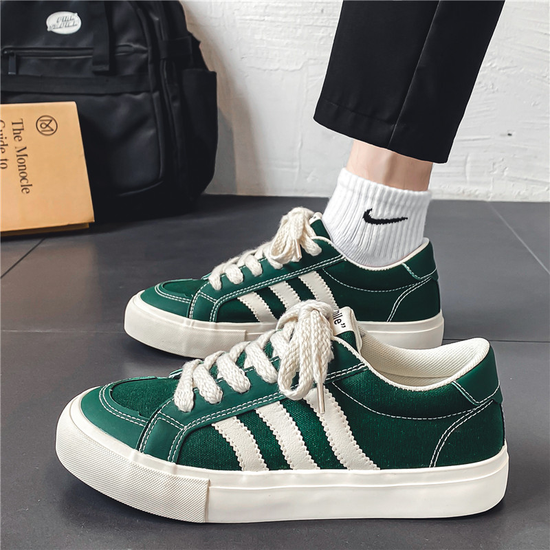 帆布鞋男款春季黑色韩版休闲板鞋软底青少年潮流运动布鞋2025新款