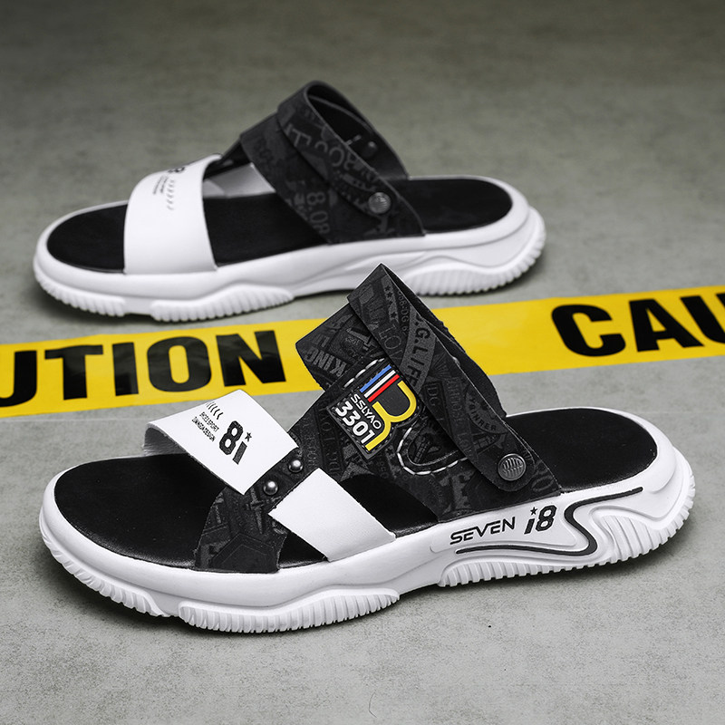 拖鞋男夏季外穿厚底沙滩运动凉拖男士户外防滑耐磨两用开车皮凉鞋,流行男鞋,休闲拖鞋,淘宝优惠券,粉丝福利购,淘宝优惠卷