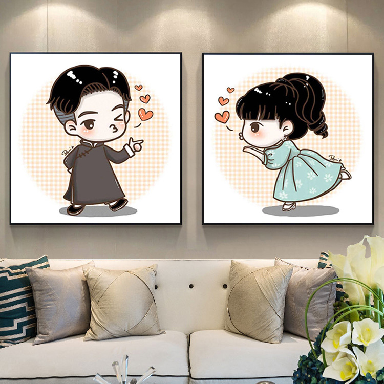 满钻十字绣浪漫婚礼情侣男孩女孩新款客厅卧室民国服饰人物钻石画