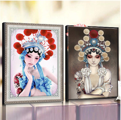 5D钻石画十字绣京剧脸谱艺术人物刀马旦满钻新款客厅贴钻点钻石秀