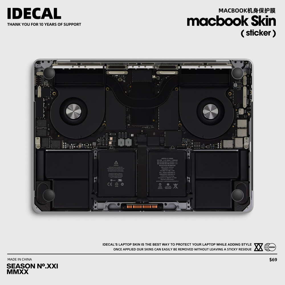 适用macbookair13.3寸pro底部贴膜创意贴纸苹果笔记本保护机身贴