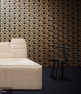 3043 3042 比利时ARTE墙纸现代轻奢仿木皮扇形图案布MO3040 3041