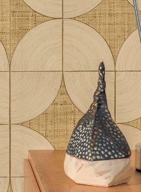 法国原装进口elitis壁纸Courbes现代复古风格几何图案沙发背景墙