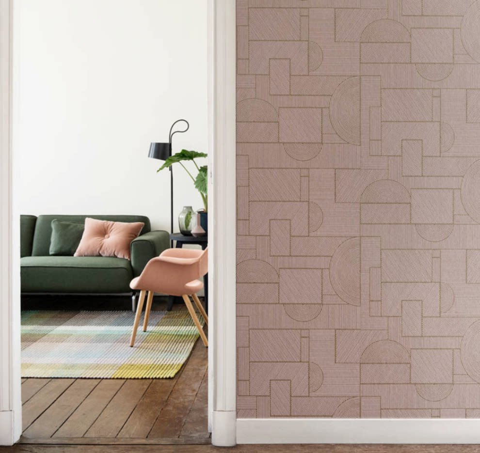 比利时进口hw墙纸现代简约轻奢半圆图案壁纸19540 19541 19542 43