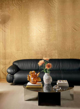 法国原装进口elitis壁布Palimpseste现代轻奢天鹅绒条纹沙发背景