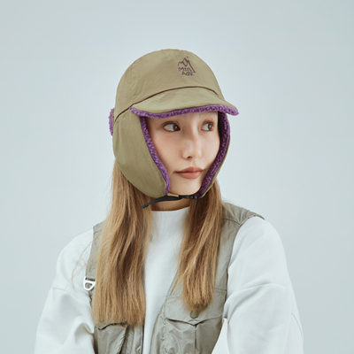 山野之旅撞色抓绒骑行帽护耳帽