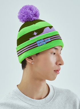 theMADHATcher「MCC骑行」毛球提花针织帽撞色冷帽多色男女毛线帽