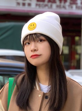 the MAD HATcher「伪装笑脸」针织帽翻边冷帽女Beanie可爱显脸小