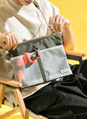 theMADHATcher「 山野之旅」鞍囊包网纱袋工装斜挎户外单肩包