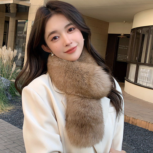 梨宿冬季双面韩版女美拉德围巾