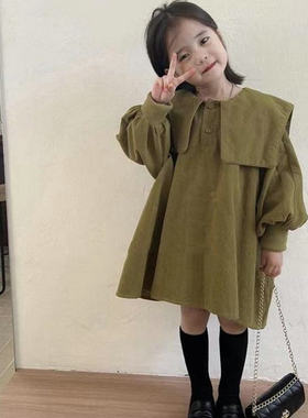 灯芯绒加厚裙子童装公主秋冬