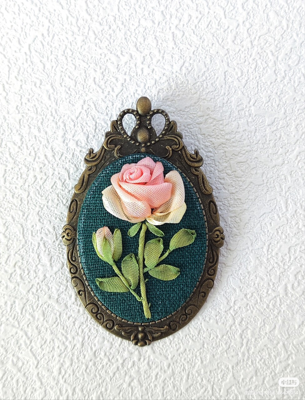 果子刺绣玫瑰花铃兰郁金香向日葵丝带绣刺绣胸针手工刺绣diy成品