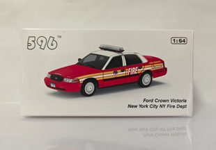 596 洛杉矶萨博班CV纽约消防局维多利亚合金车模1:64消防车摆件