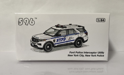 596 1/64合金车模纽约警车仿真福特探险者模型合金汽车模型小比例
