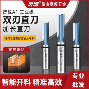浪潮工业级双刃直刀木工铣刀修边刀开槽刀具刀头雕刻机双刃智锐A1