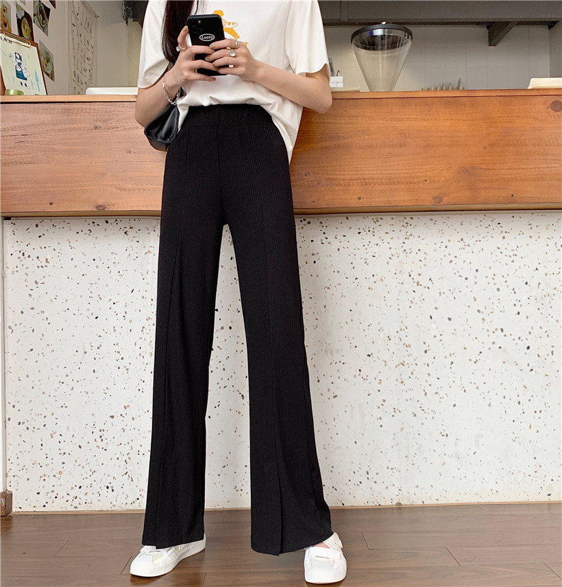 Real price wide leg pants women's spring autumn high waist pants loose straight pants