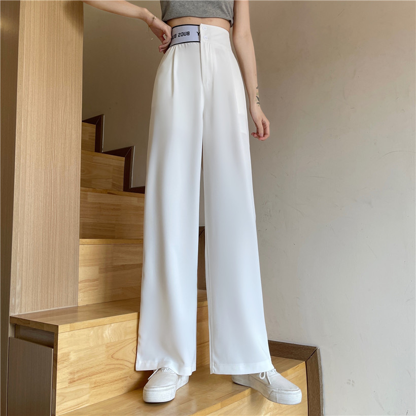 A ᦇ real price high waist drop wide leg pants women's casual loose straight mop suit pants