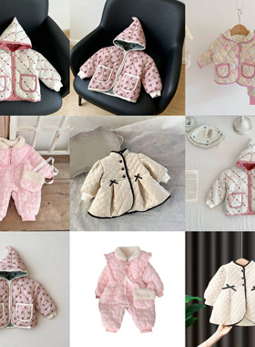 【清仓特价】no退No换婴幼儿秋冬保暖爬服外套宝宝加厚夹棉连体衣