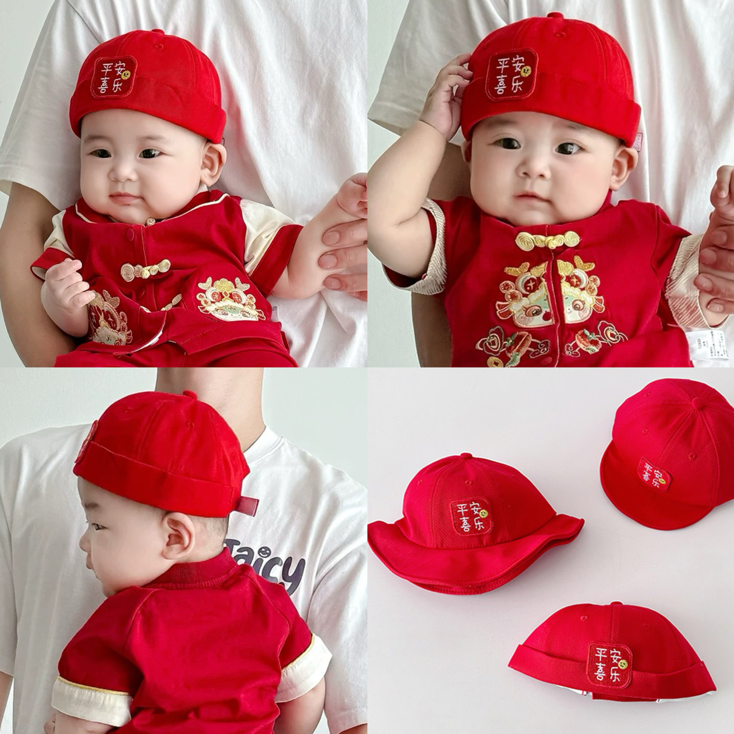 宝宝帽子婴儿百天周岁国风礼帽新中式婴幼儿地主帽一岁唐装帽福帽