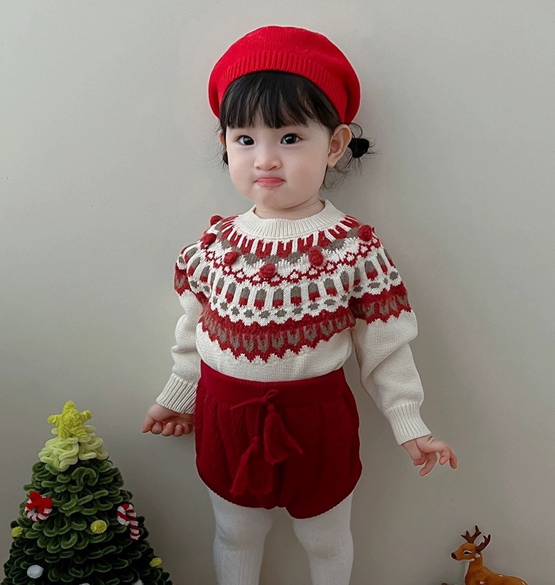 女宝宝针织超洋气女童两件套