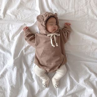 2021婴儿衣服春装 洋气可爱纯棉爬服两件套 男女宝宝套装 连体衣新款