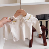 秋季 女宝宝长袖 t恤春秋季 女童打底衫 衣服纯棉内搭上衣秋款 超洋气