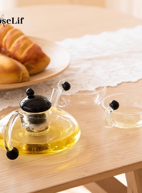 O.RoseLif 北欧轻奢玻璃泡茶壶装高档花果茶水果茶电陶炉烧水壶器