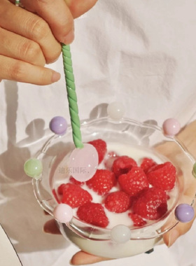 O.RoseLif 皇冠玻璃碗仙女牛奶燕麦碗水果沙拉甜品盘耐热玻璃碗