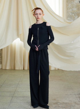 UNCHATGRIS 23AW 假两件露肩上衣