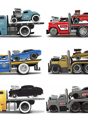 美驰图1:64肌肉油罐运输车套装Muscle静态小比例汽车模型收藏摆件