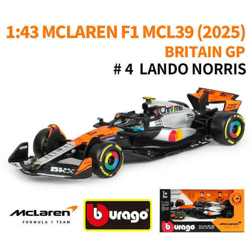 比美高1:43迈凯伦MCL39英国版2025 F1方程式赛车模型仿真车模玩具
