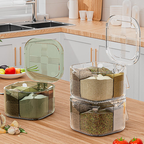 调料盒厨房家用调料罐带盖四格