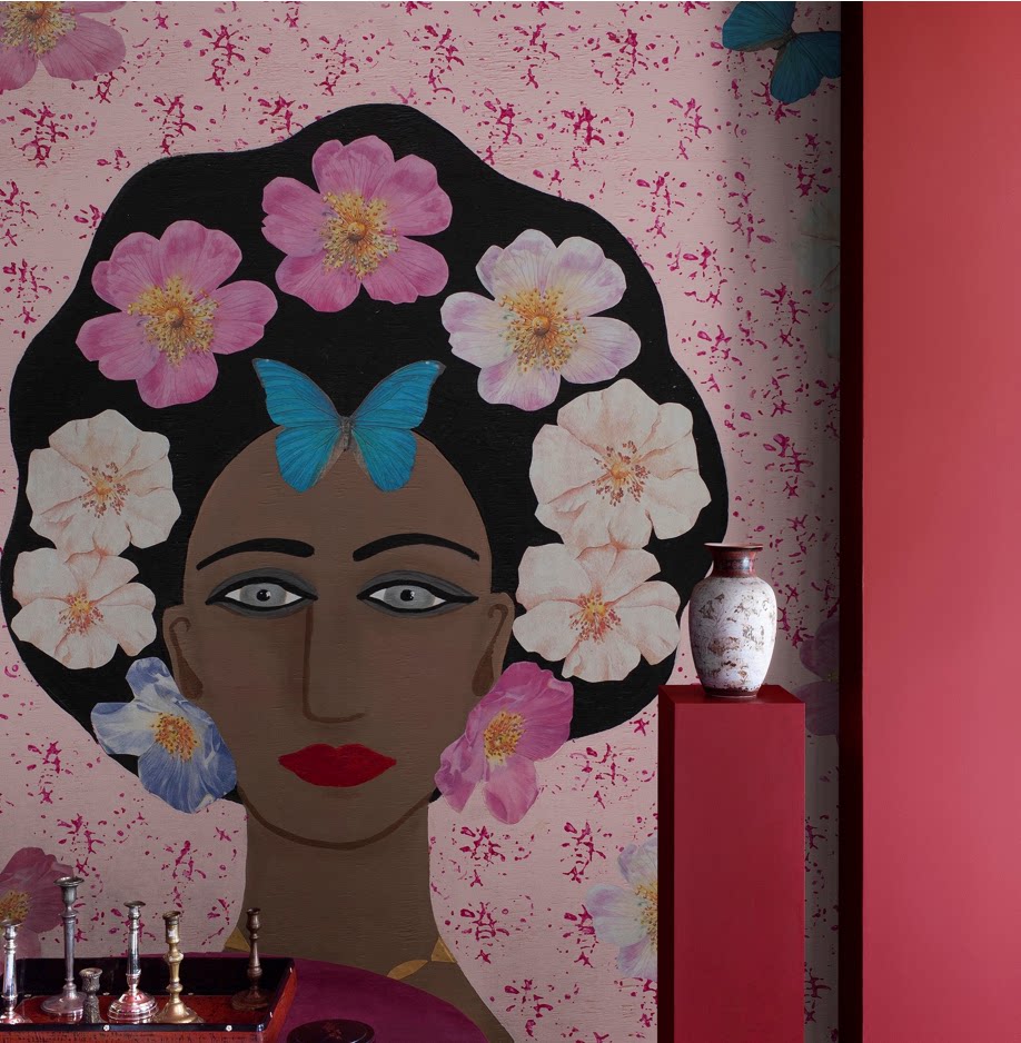 意大利原装进口定制壁画wall&decòflor现代美式人头图案背景墙纸