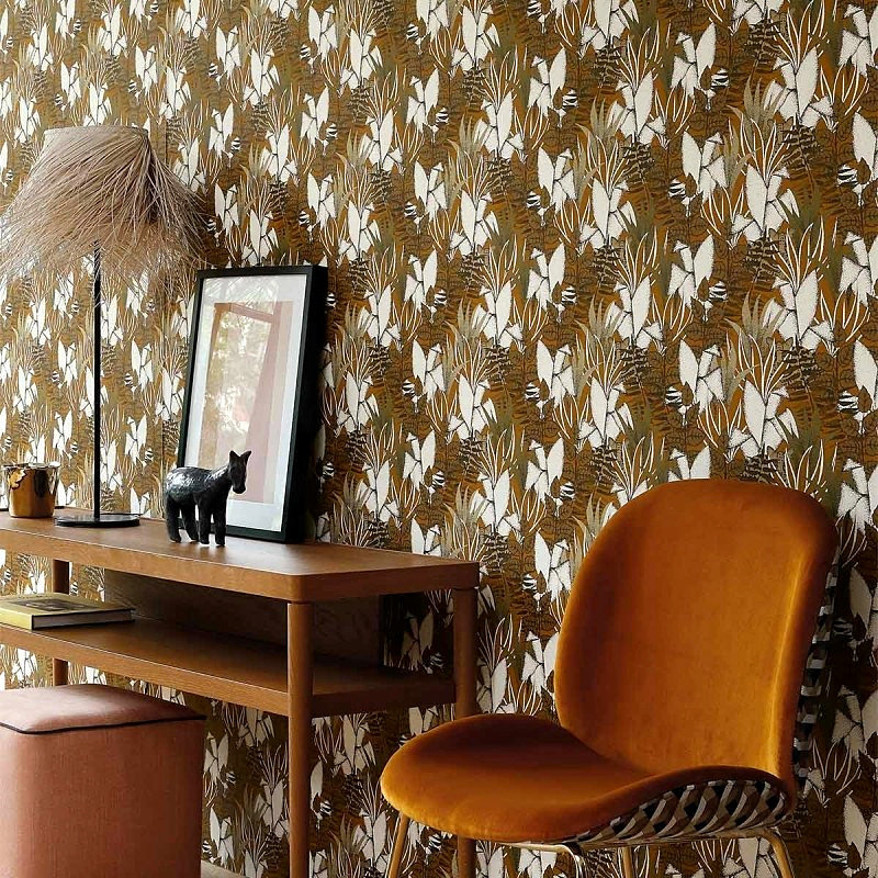 法国植物叶子客厅背景墙