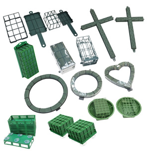 锦衣花泥网格吸盘插花海绵鲜花婚车塑料花餐桌挂墙十字架心环