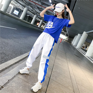 2023时尚广场舞新款服装鬼步舞运动服套装女夏季短袖宽松两件套女