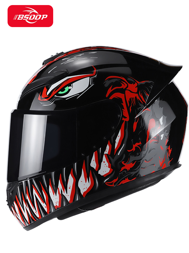 3c认证摩托车头盔男女冬季个性毒液安全国标四季骑士蓝牙机车全盔