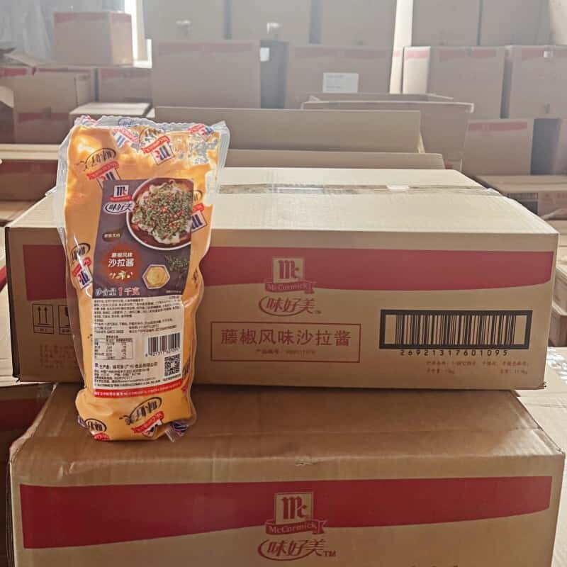 整箱1kg*12袋味好美藤椒风味沙拉酱商用汉堡牛排烤肉炸鸡薯条蘸酱