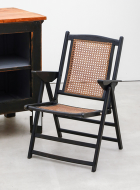 coznap 中古｜意大利产 1960年代 榉木藤编折叠椅